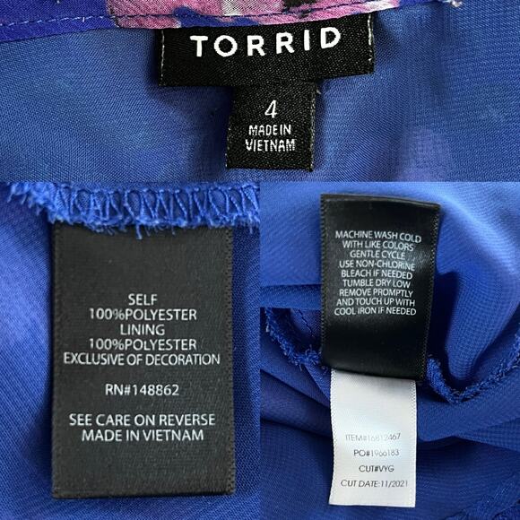 Torrid Top Shirt 4 V-Neck Floral Peplum Whimsgoth Cottagecore Fairy 4X 26 - Picture 6 of 10